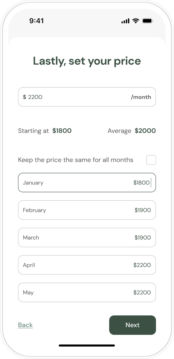Set Monthly Rates In Seconds
